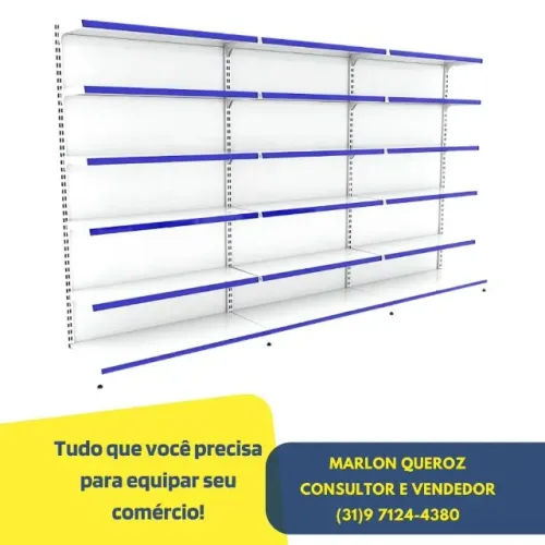 Gondola de Parede 6 Bandejas 1,96M de Altura Polar