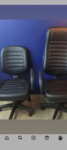 POLTRONAS EM COURO ECOLOGICO PRETO DIRETOR E PRESIDENTE *