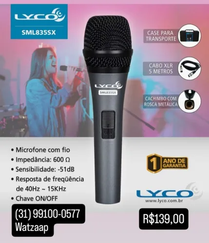 Microfone Lyco SML835SX - Novo