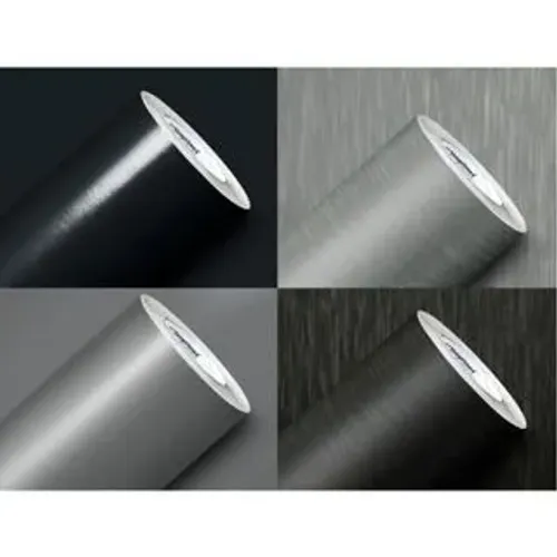 Adesivo Envelopamento Geladeira Vinil Aço Inox Escovado Titânio (Bege/ branco/ preto)
