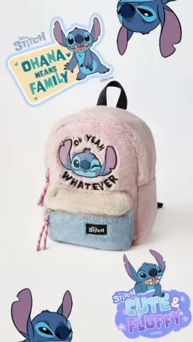 Mochila Stitch Pelúcia Rosa ENVIO GRATIS 