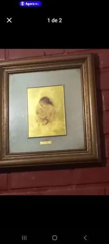2 quadros italianos pintados a oro 23k