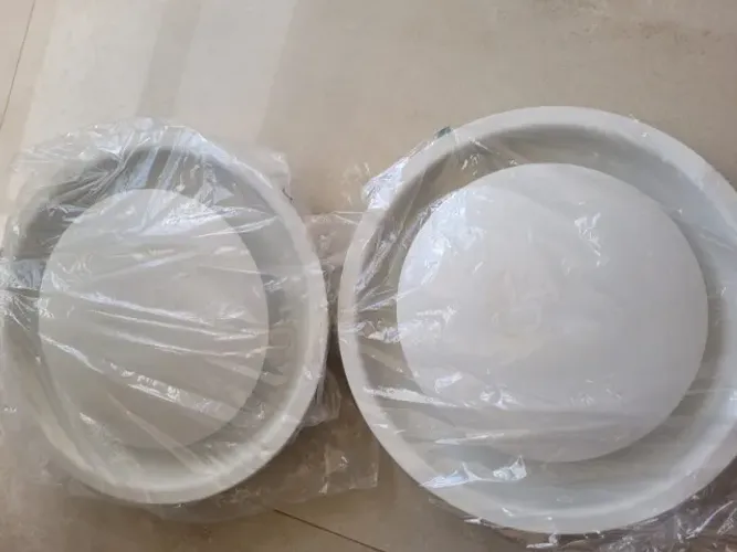 2 Plafon - Luminária redonda de embutir Eclipse MD-Branco Halog 60 cm em metal