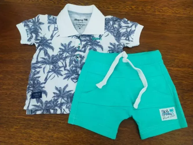 Conjunto Infantil Polo Com Bermuda Da Sleeping Pill