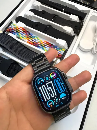 Smartwatch HW X ULTRA 3 - Preto 7 Pulseiras 
