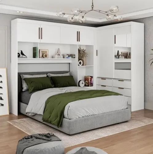 Modulado 4 Portas Freijó + Guarda-Roupa 2 Portas Sevilha Plus(Com espelho) tt4427m