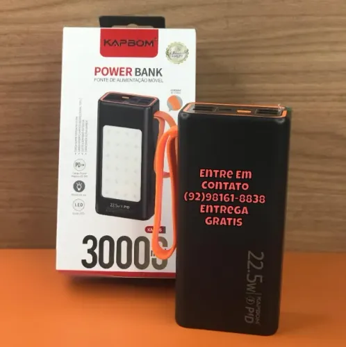 Carregador Poratatil de 30mah - Entrega das 9 até as 22 hrs