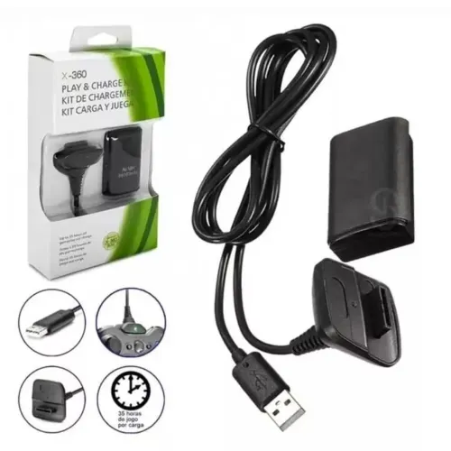 Carregador de controle Xbox 360 com bateria