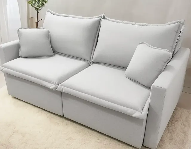 Sofá em Linho 2 Lugares Retrátil e Reclinável 180cm Innove p655