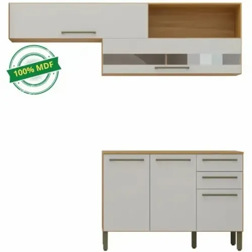 Cozinha Carmenere 2 Modulos, 100% MDF - Rio Doce