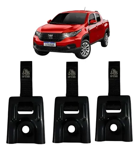 Kit Puxador Encosto Banco Fiat Strada Freedom 2021 A 2025 Preto