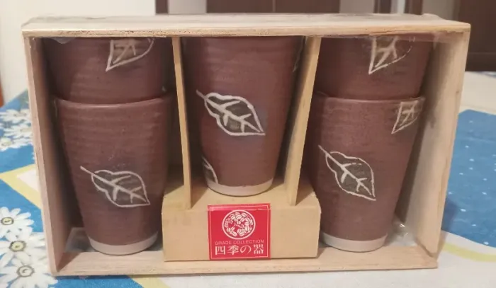KIT COPOS DE CERÂMICA RÚSTICA JAPONESA