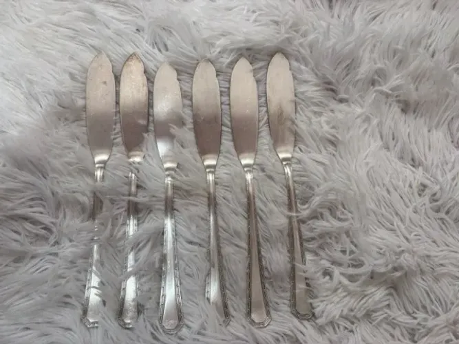 conjunto de 06 facas para peixe prata90 wolff