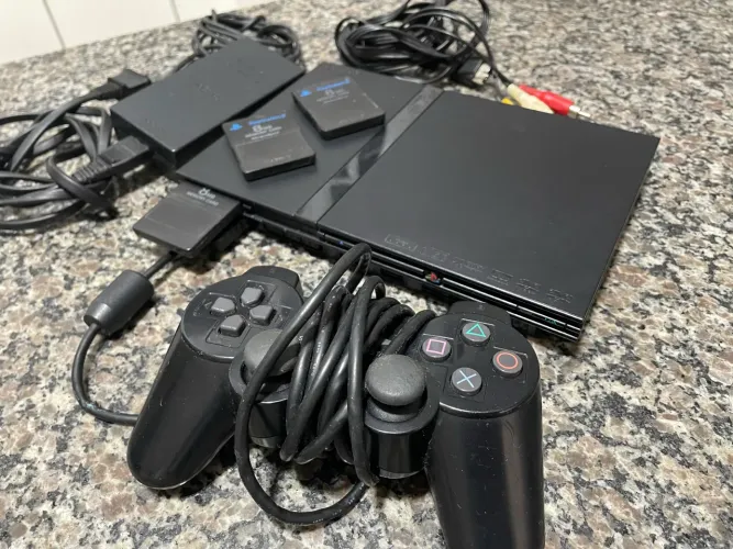 PlayStation 2 Slim Completo Tudo Funcionando