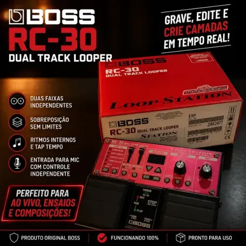 Pedal De Efeito Boss Rc Loop Station Rc-30