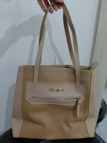 Bolsa Couro Fino Média Bege