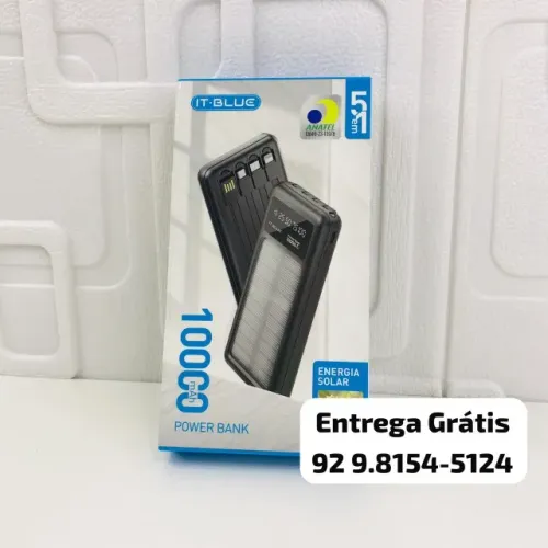 Carregador Portátil Power Bank 10mah Solar - Entrega Grátis
