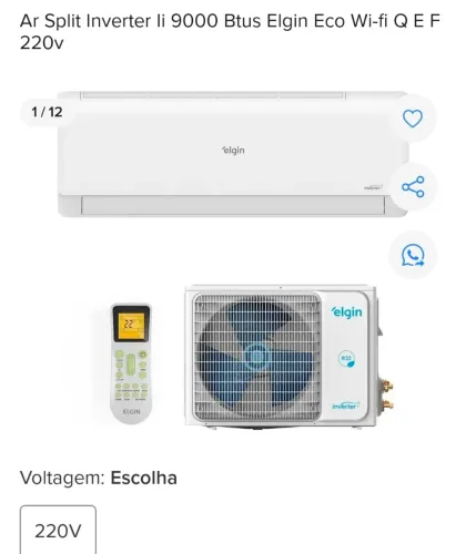 Ar condicionado elgim 9000 btu quente e frio