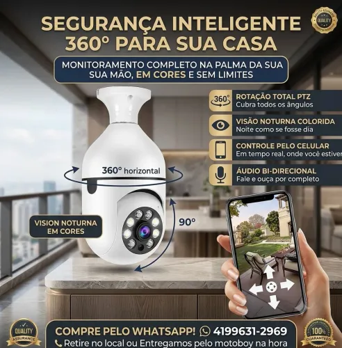 CÂMERA WI-FI INTELIGENTE 360° 75% OFF