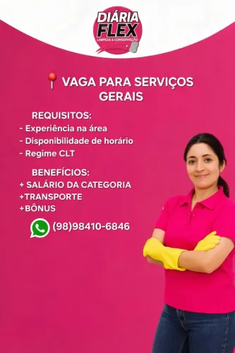 VAGA PARA SERVIÇOS GERAIS