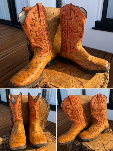 Bota country Couro de avestruz legítimo