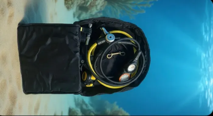 Bolsa para regulador de mergulho usada 