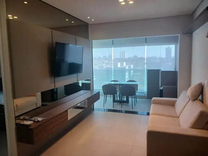 Apartamento mobiliado para aluguel no Anália Franco; no cond. Composite, de 55 m, 1 quarto