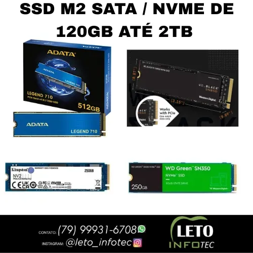 Ssd sata m2 nvme 2.5 120 128GB 240 256GB 480 512GB 1Tb 2TB Notebook e desktop pc ps5