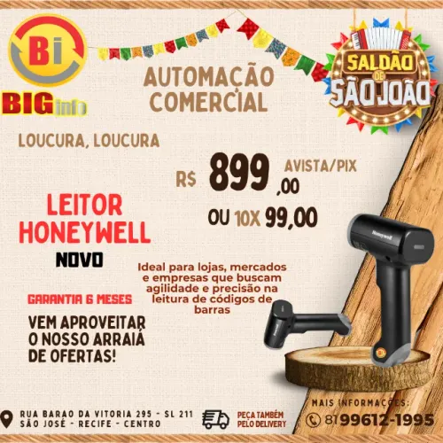 Leitor de Código de Barras Sem Fio Honeywell HH492 2D