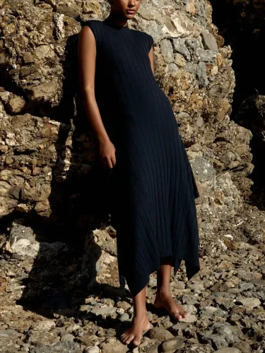 Vestido alta curaura em seda