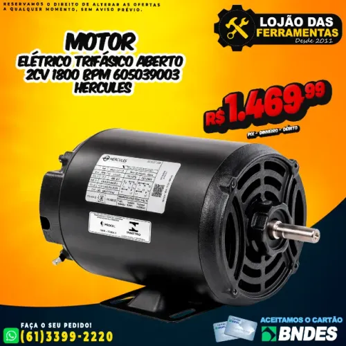 Motor Trifásico Aberto 2CV 1800 Rpm 605039003 Hércules