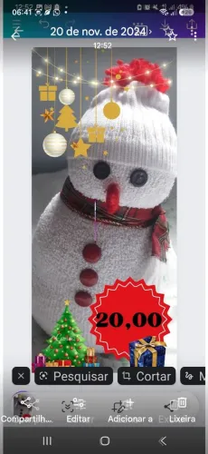 Natal chegando! Boneco de neve!Presenteie com mimo pra quem você tem carinho
