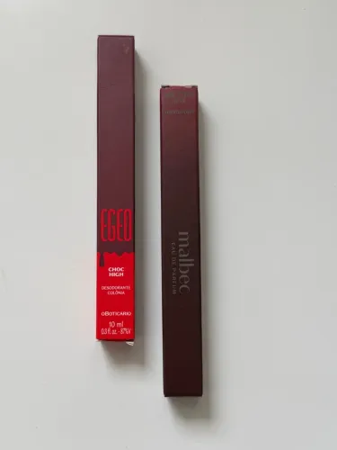Kit com 2 Perfumes de Bolso O Boticário 10ml - Egeo Choc High + Malbec (novos)