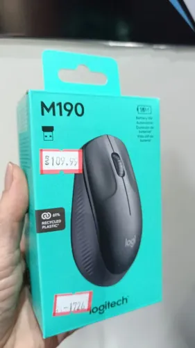 Mouse sem fio Logitech M190 com Pilha Inclusa - Desempenho e Durabilidade - Loja Coimbra