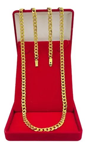 Corrente Masculina Grumet 4mm Banhada a Ouro 18k Inox