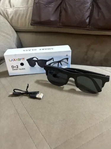 Óculos Inteligente LAXASFIT D12 Smart Glass - Novo na Caixa | Bluetooth | Música e Chamada