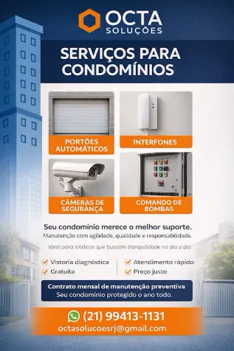 Serviços para Condomínios - Portões, Interfones, Câmeras e Bombas