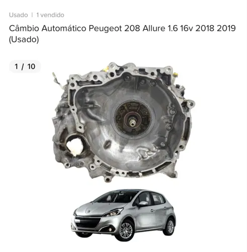 CAIXA AUTOMÁTICA PEUGOT 208 1.6 2018 