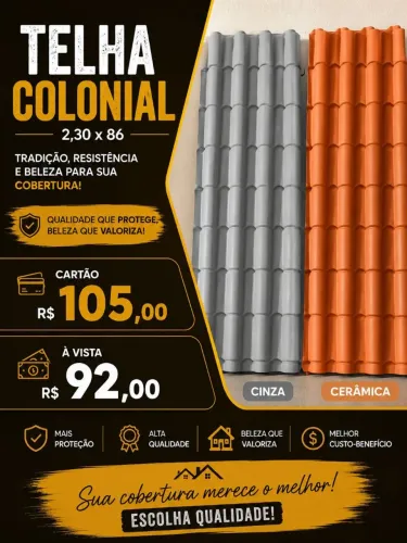 Telha Pvc colonial 2, 30x86 