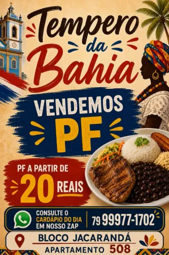 Comida caseira tempero Baiano 