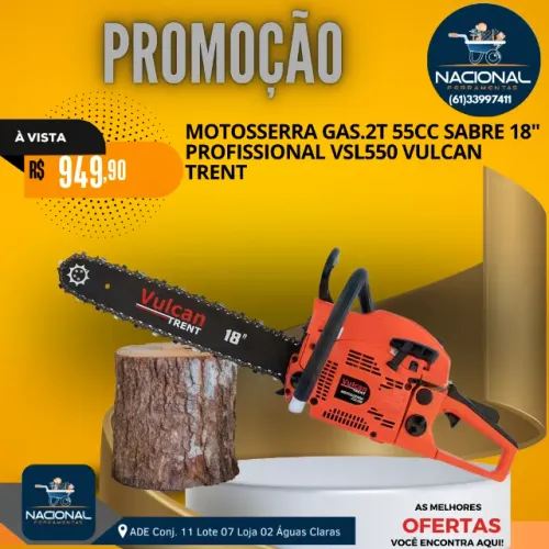 MOTOSSERRA GAS.2T 55cc SABRE 18"PROFISSIONAL VSL550 VULCAN TRENT