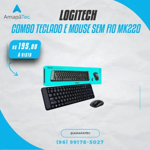 Kit Teclado E Mouse Sem Fio Logitech Mk220