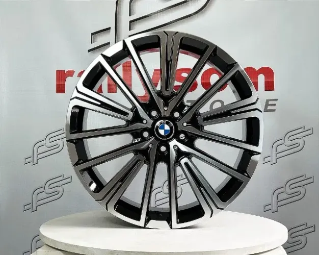 Jogo de Roda Bmw X-1 Preto Diamantada 5x112 - 20x8 Offset 46