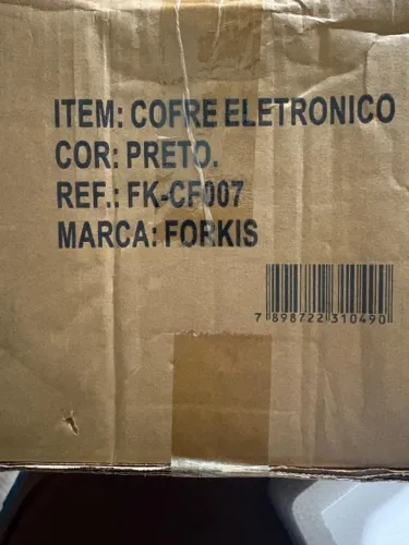 Cofre Digital Eletrônico Senha e Chave Forkis FK CF007 Preto