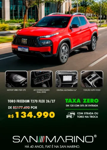 Fiat Toro Freedom 1.3 T270 4X2 Flex AUT 2026