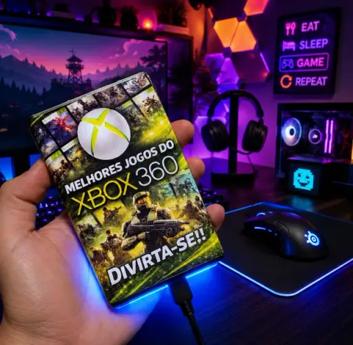 HD 500GB Xbox 360 Desbloqueado +3.000 Jogos Funciona em Todos os Modelos