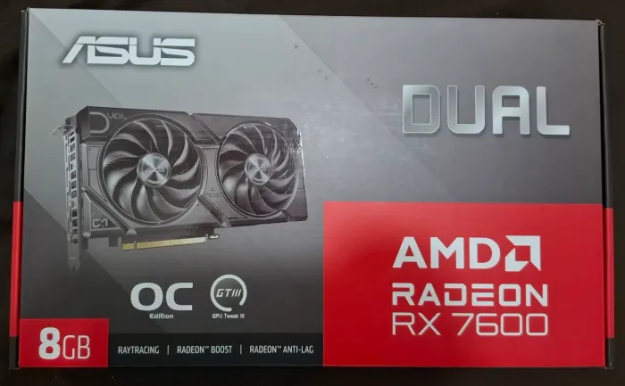 Placa de Vídeo ASUS Dual AMD Radeon RX 7600 OC Edition 8GB - Na Caixa