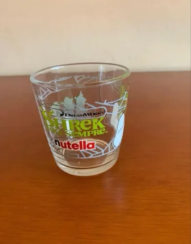 Copo de vidro shrek para sempre coleção da nutella