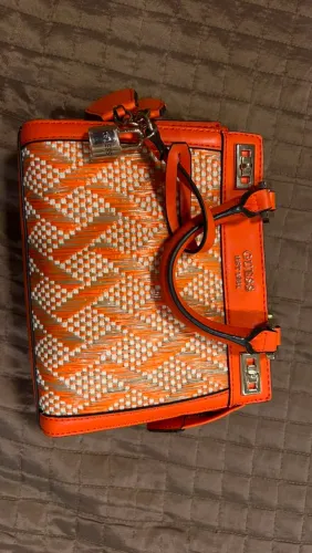 GUESS Katey Raffia Mini Satchel