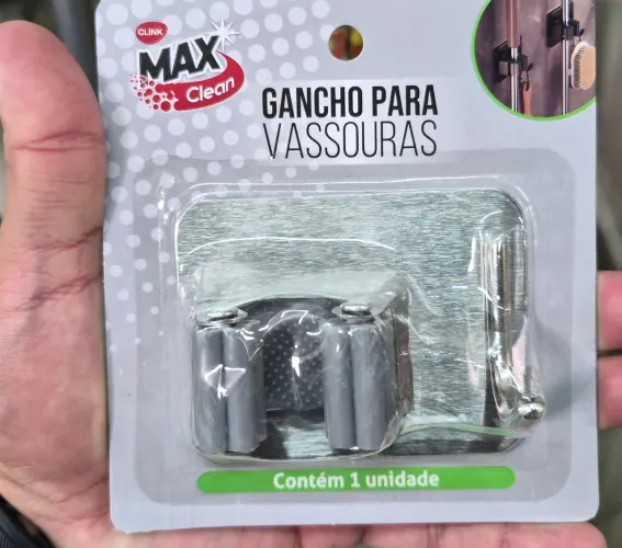 GANCHO VASSOURA ACO INOX 8,5CM REF: CK7244